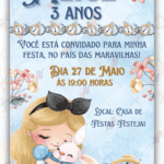 Convite Digital Alice no Pais das Maravilhas