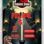 Convite interativo Jurassic Park