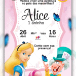 Convite Digital Alice no Pais das Maravilhas