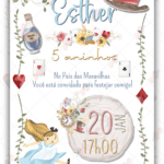 Convite Digital Alice no Pais das Maravilhas