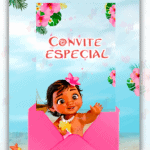 Convite animado Moana Baby