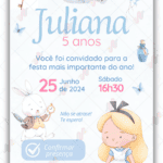 Convite Interativo Alice no Pais das Maravilhas