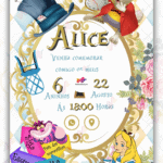 Convite Interativo Alice no Pais das Maravilhas