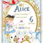 Convite Interativo Alice no Pais das Maravilhas
