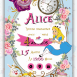 Convite Interativo Alice no Pais das Maravilhas