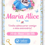 Convite Interativo Alice no Pais das Maravilhas