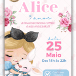Convite Interativo Alice no Pais das Maravilhas