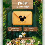 Convite Interativo Gold Plus Mickey Safari