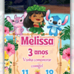 Convite Animado Simples Lilo e Stitch
