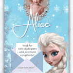 Convite interativo gold Frozen
