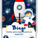 Convite Interativo simples Astronauta