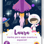 Convite Interativo simples Astronauta