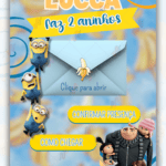 Convite Interativo gold Plus Minions