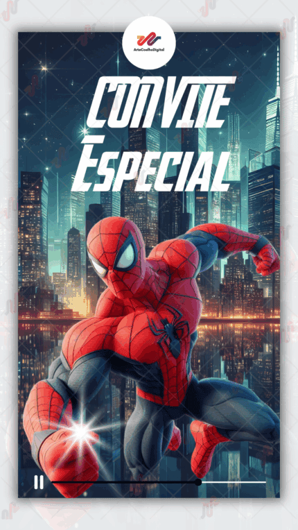 Convite animado Plus Homem aranha
