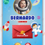Convite interativo gold Plus Astronauta