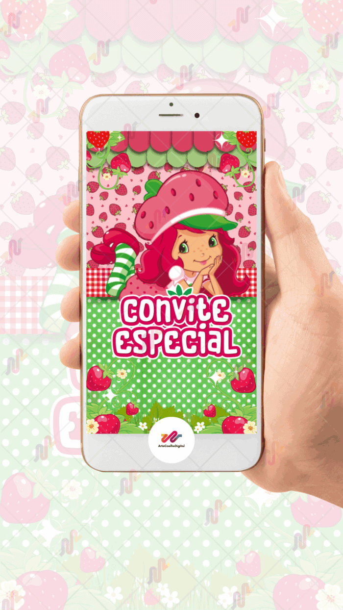 Convite animado Moranguinho - Imagem 2