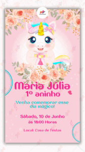 Convite Virtual Unicórnio