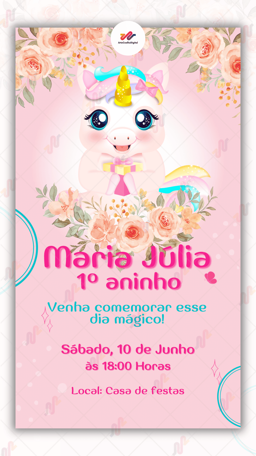 Convite Virtual Unicórnio