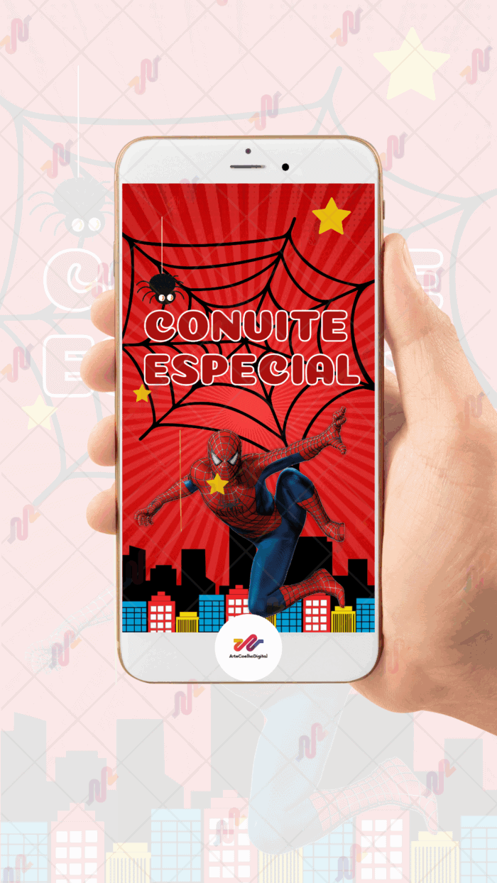Convite animado Plus Homem aranha - Imagem 2