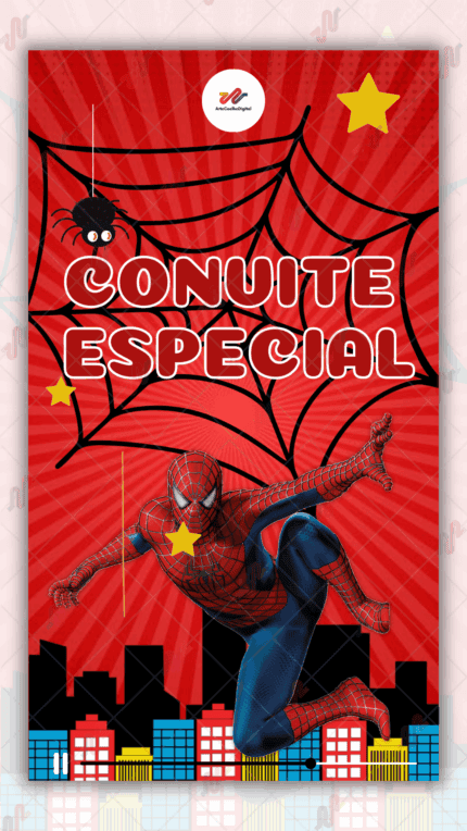 Convite animado Plus Homem aranha
