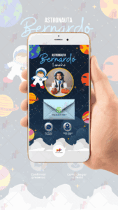 Convite interativo gold Plus Astronauta - Imagem 2