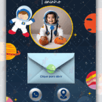 Convite interativo gold Plus Astronauta