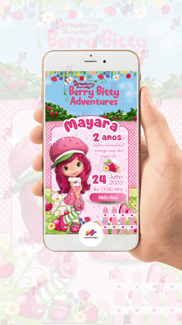 Convite animado Moranguinho - Imagem 2