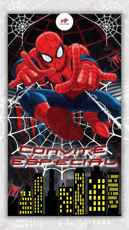 Convite animado Plus Homem aranha