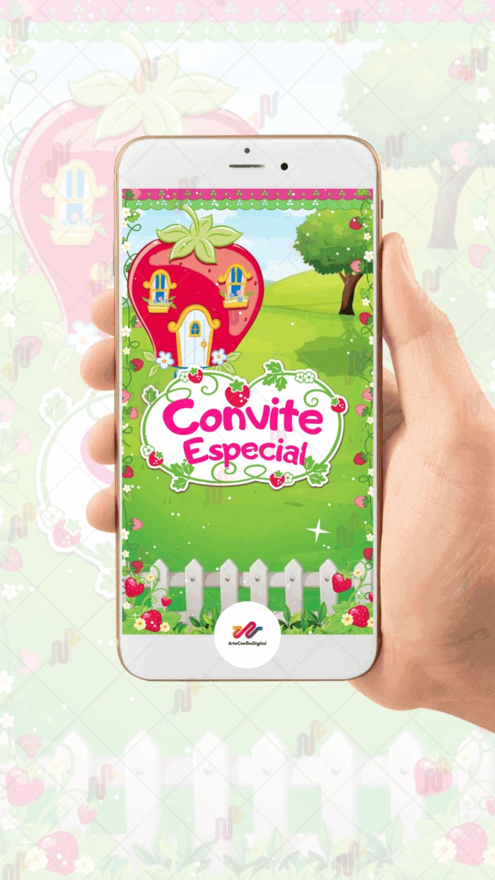 Convite animado Moranguinho - Imagem 2
