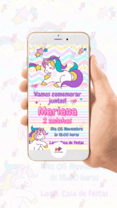 Convite Virtual Unicórnio - Imagem 2