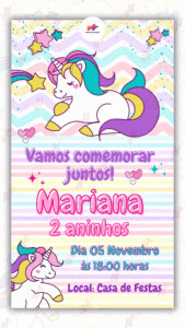 Convite Virtual Unicórnio