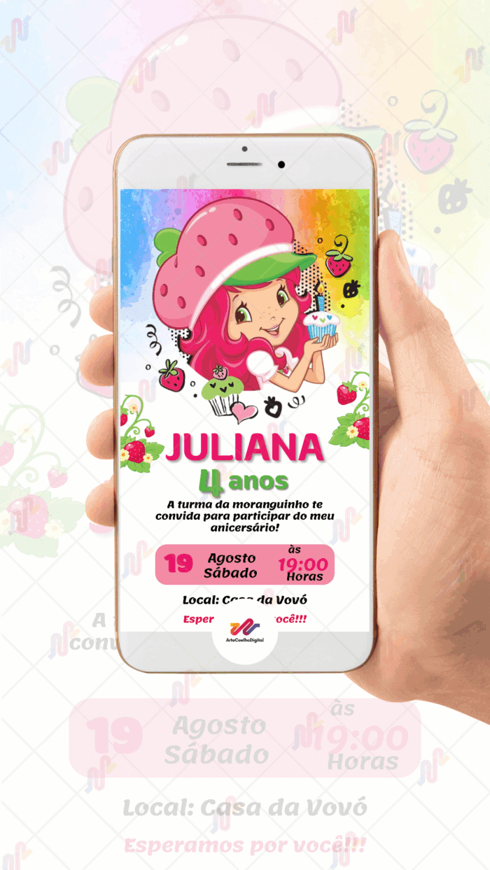 Convite digital Moranguinho - Imagem 2
