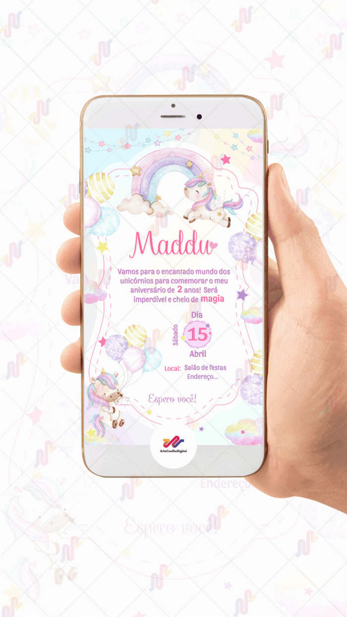 Convite Virtual Unicórnio - Imagem 2