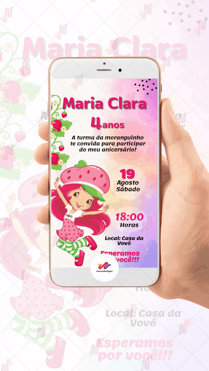 Convite digital Moranguinho - Imagem 2