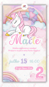 Convite Virtual Unicórnio