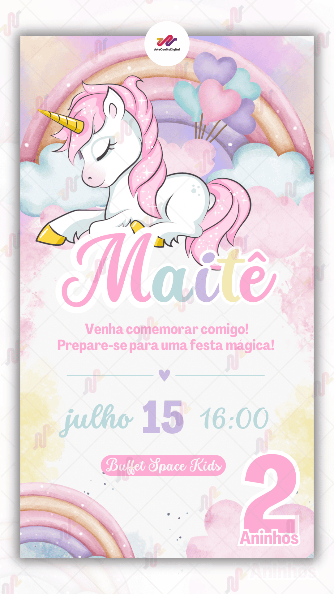 Convite Virtual Unicórnio