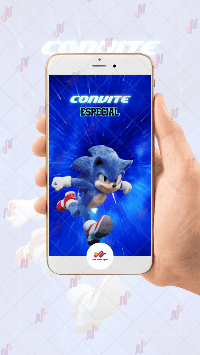 Convite Animado Plus Sonic - Imagem 2