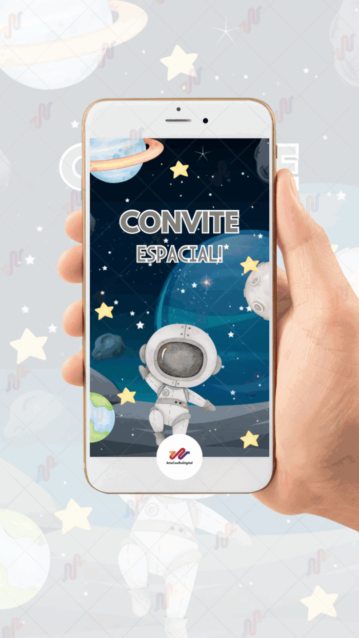 Convite Animado Plus Astronauta - Imagem 2