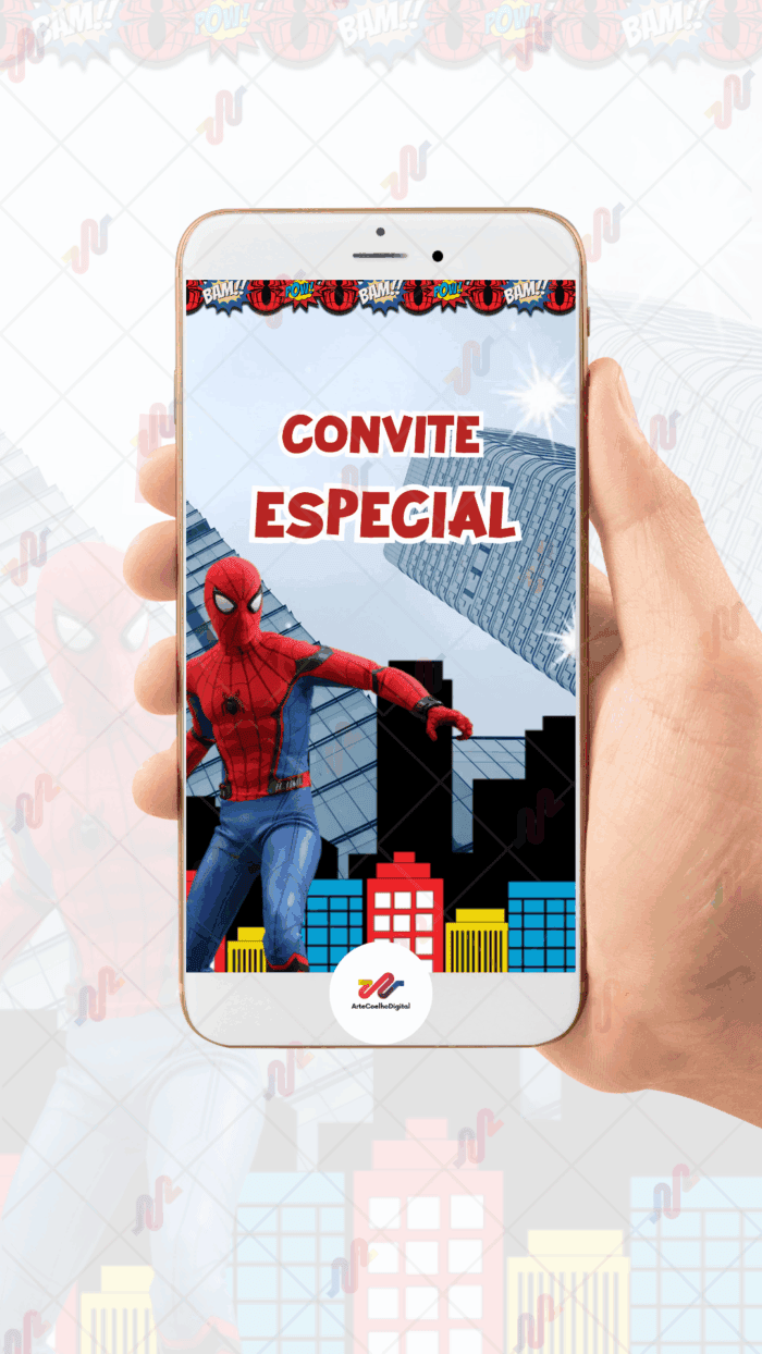 Convite animado Plus Homem aranha - Imagem 2