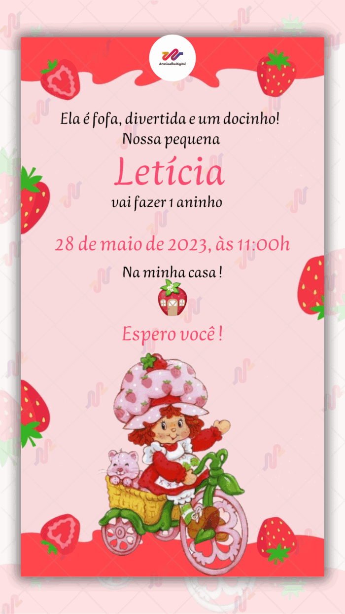 Convite digital Moranguinho - Imagem 1