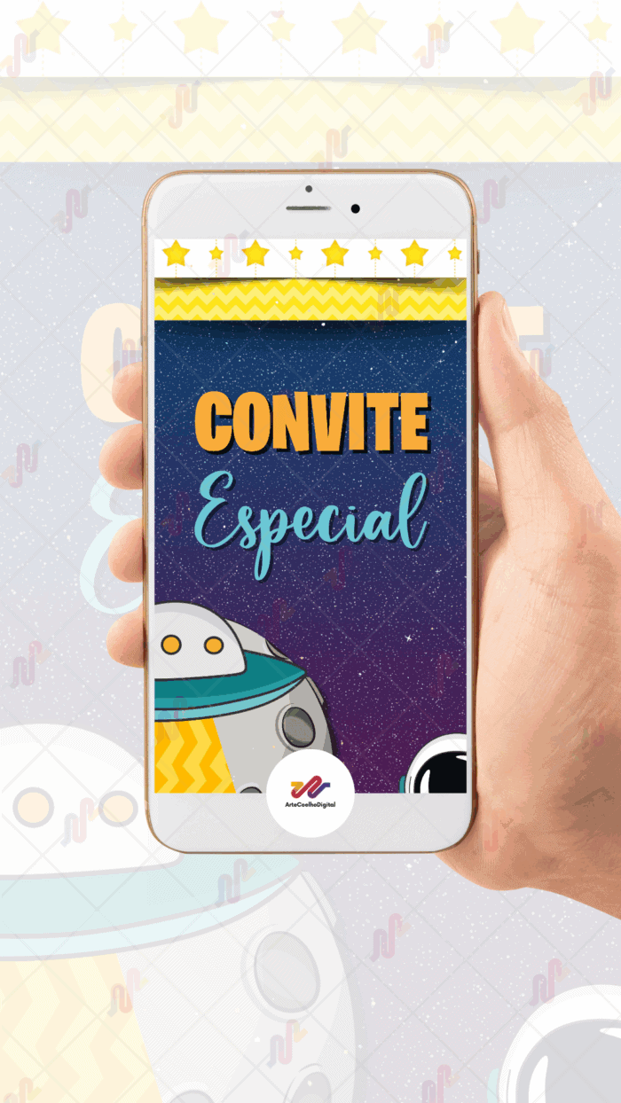 Convite Animado Plus Astronauta - Imagem 2