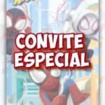 Convite animado Plus Homem Aranha e seus amigos