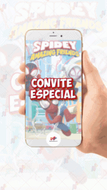 Convite animado Plus Homem Aranha e seus amigos - Imagem 2