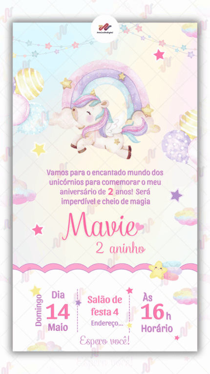 Convite Virtual Unicórnio