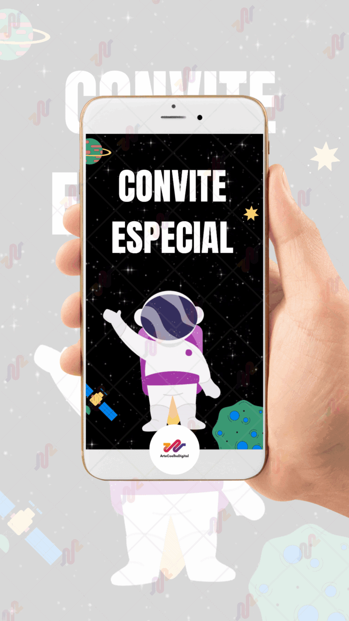 Convite Animado Astronauta - Imagem 2