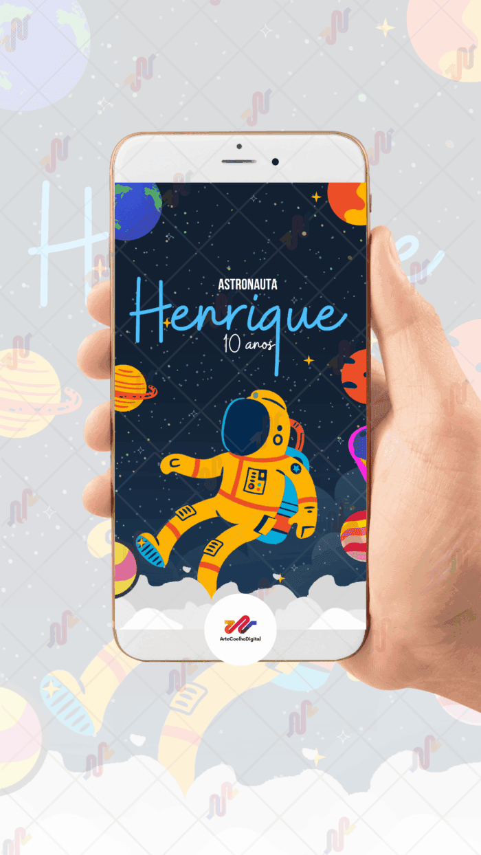 Convite Animado Plus Astronauta - Imagem 2