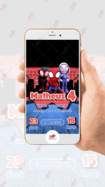 Convite animado Homem Aaranha e seus amigos - Imagem 2