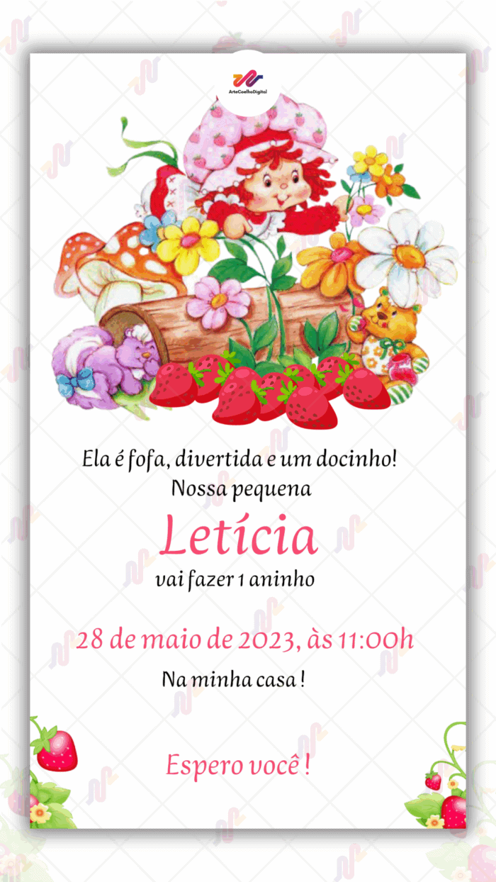 Convite digital Moranguinho - Imagem 1
