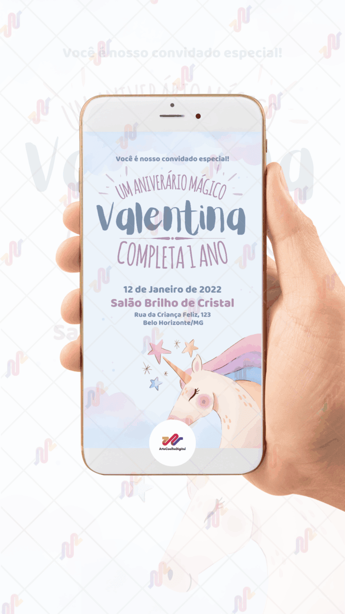 Convite Virtual Unicórnio - Imagem 2