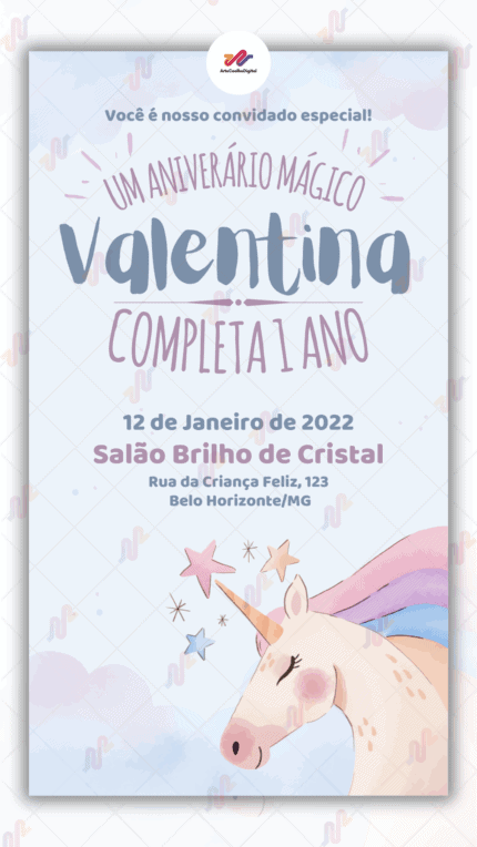 Convite Virtual Unicórnio